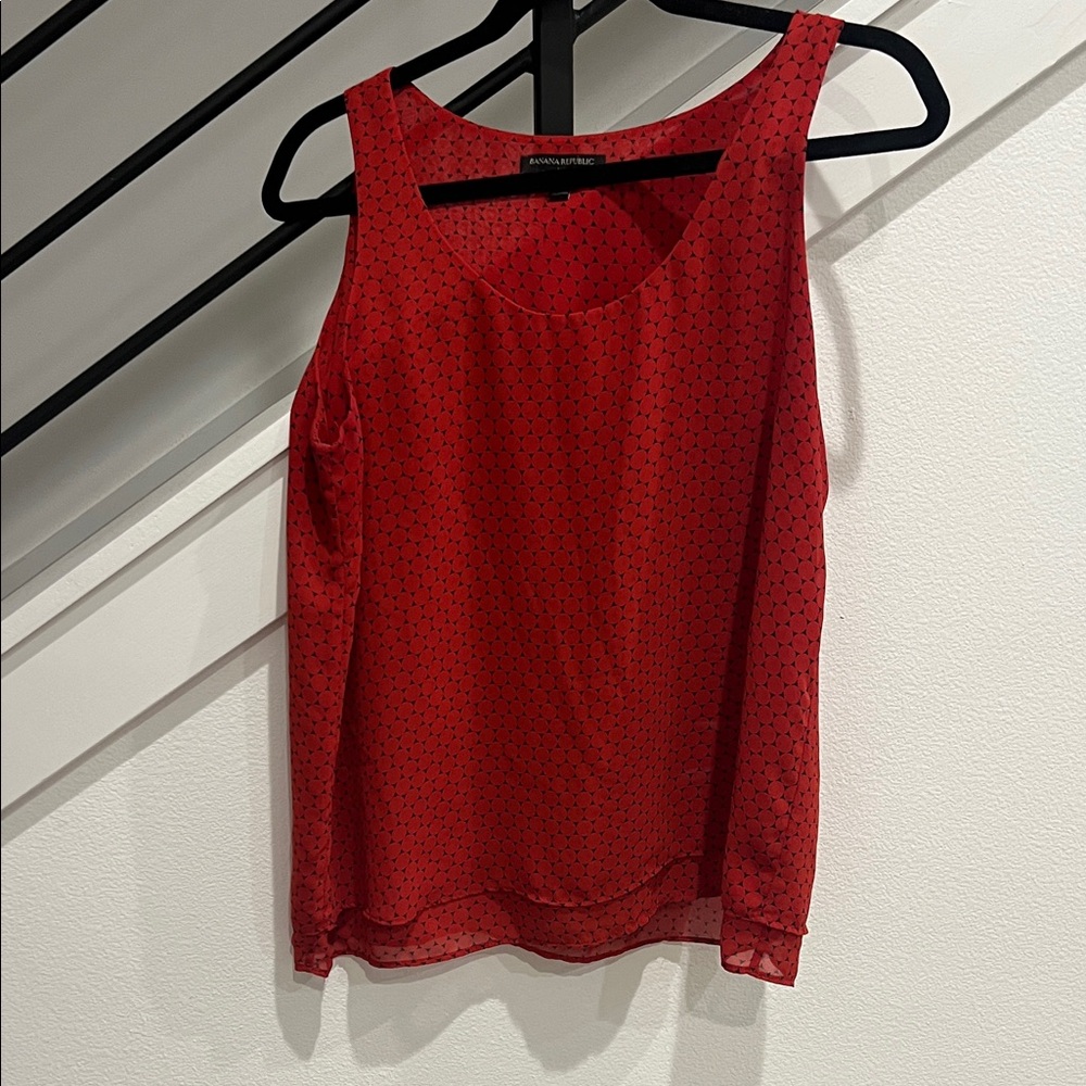 Banana Republic Red Sleeveless Blouse